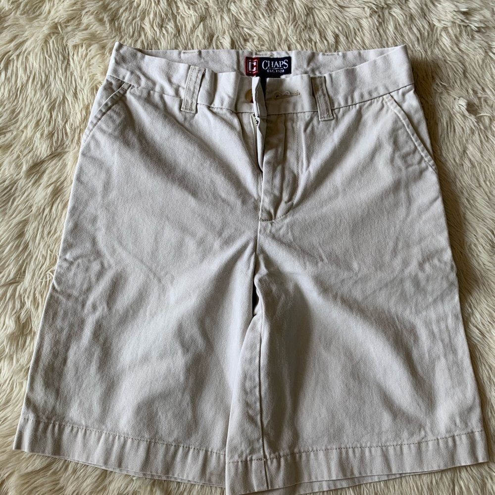 Flat front khaki shorts